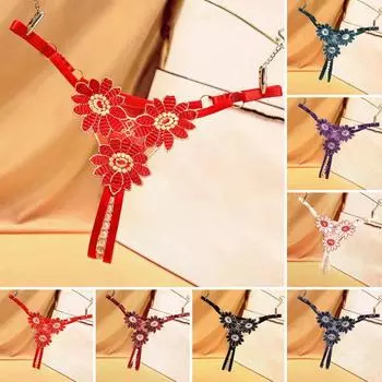 Женские трусики, массажные трусики с искусственным жемчугом, сексуальные трусы с ремешками и бусинами, трусики-стринги для спальни