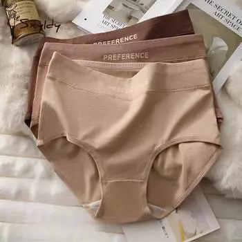 Женские трусики Merad из хлопка с высокой талией, сексуальные, с подтяжкой живота, дышащие, антибактериальные, с треугольными чашечками L чёрный