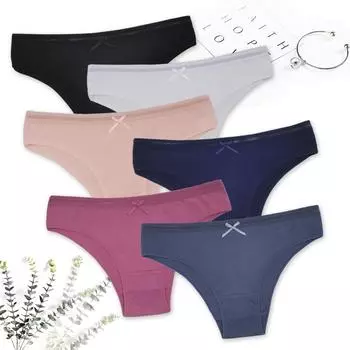 Женские трусики на каждый день, хлопковое женское нижнее белье, трусы, нижнее белье, трусики для женщин, девушек, 6 шт./лот M