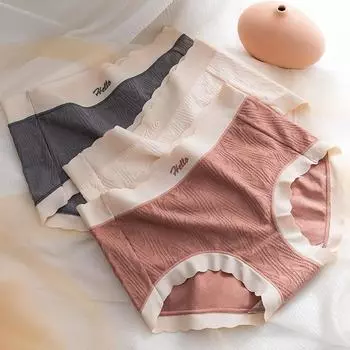 Женские трусики, нижнее белье больших размеров, удобные антибактериальные трусики с промежностью M телесный