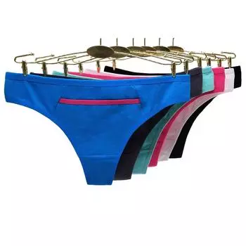 Женские трусики, нижнее белье, хлопковые стринги, женские сексуальные стринги, 6 шт. M