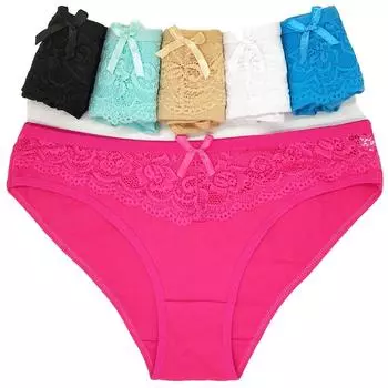 Женские трусики, нижнее белье, хлопковые трусы с милым бантом для девочек, повседневные сексуальные женские трусики с низкой талией, 6 шт./компл.