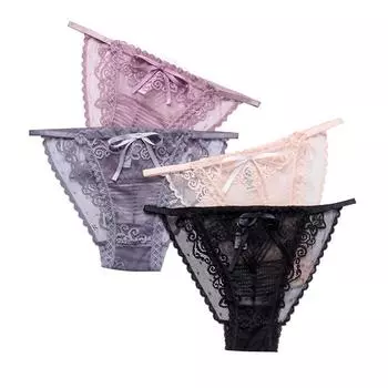 Женские трусики, одежда для сна, прозрачное нижнее белье, женские кружевные мягкие трусы, нижнее белье Brave Heart M чёрный