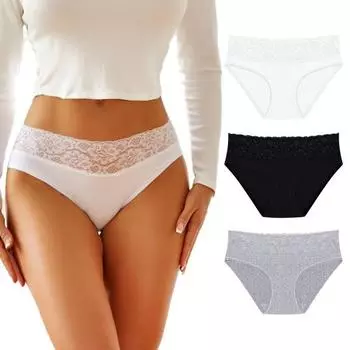 Женские трусики, однотонные, кружевные, с низкой талией, бесшовные, антисептические, мягкие, тонкие, дышащие, впитывающие влагу, эластичные женские трусы, трусы M чёрный