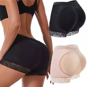 Женские трусики-подтяжки для ягодиц, бесшовные утягивающие трусики для бедер, корректирующее белье, шорты для мальчиков, поддельные трусы для ягодиц, подушечки S чёрный