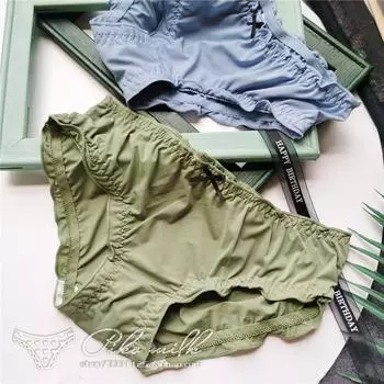 Женские трусики, простой стиль, однотонные трусы из ледяного шелка, милое женское нижнее белье с запахом на бедрах One Size белый