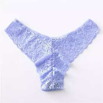 Женские трусики прозрачные ажурные кружевные бесшовные однотонные с низкой талией мягкие дышащие M