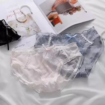 Женские трусики Pure Desire Женские летние романтические любовные женские кружевные девушки ультратонкие сетчатые прозрачные шорты Треугольники L