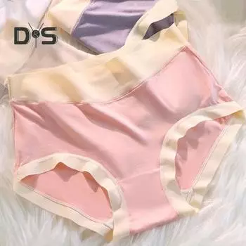 Женские трусики с бантом, цветные, с высокой талией, хлопковые, бесшовные, антисептические, мягкие, тонкие, дышащие, влагоотводящие, эластичные, женские трусы-трусы M кофейный