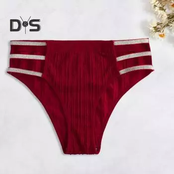 Женские трусики с блестками и блестками на средней талии, контрастные цвета, хорошая воздухопроницаемость, женские трусы, женское повседневное нижнее белье