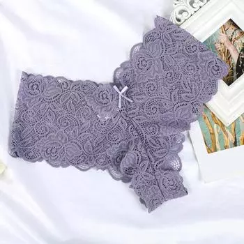 Женские трусики с цветочным кружевом и низкой талией, эластичные сексуальные дышащие трусы для девочек, повседневная одежда и S красный