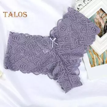 Женские трусики с цветочным кружевом и низкой талией, эластичные сексуальные дышащие трусы для девочек, повседневная одежда и сон M белый