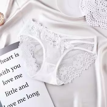 Женские трусики с цветочным кружевом, очаровательные трусы, нижнее белье, женские красивые бедра, брюки Bragas Tanga M белый