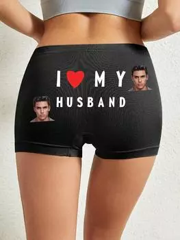 Женские трусики с индивидуальным принтом имени, кружевные трусики с буквами, нижнее белье с низкой талией и Т-образной спинкой S чёрный