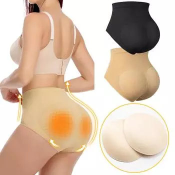 Женские трусики с мягкой подкладкой для ягодиц, формирователь бедер, шорты для мальчиков, нижнее белье с эффектом пуш-ап, шорты с ягодицами, корректирующее белье, трусы M/L чёрный