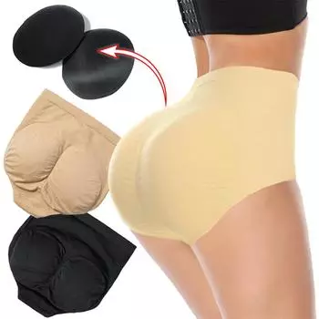 Женские трусики с подкладкой для ягодиц с пуш-апом, формирователь тела, усилитель бедер, нижнее белье, трусы, корректирующее белье, трусы с поддельной подкладкой для задницы, трусы M/L чёрный