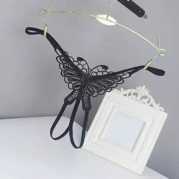 Женские трусики с вышивкой бабочки, кружевное бесшовное белье 145 one size