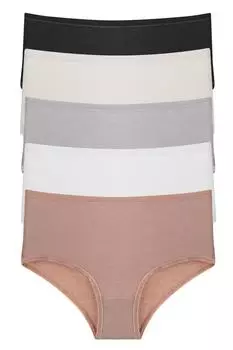 Женские трусики с высокой талией, 5 шт., лайкра, бамбук