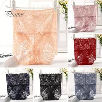 Женские трусики с высокой талией, ажурное кружево, хорошая воздухопроницаемость, цветочная вышивка, однотонные трусы, облегающие, тонкие, быстросохнущие, повседневные спортивные женские трусы L чёрный