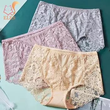 Женские трусики с высокой талией, большие размеры, кружевные трусики, женские нейлоновые трусы, нижнее белье 3XL розовый