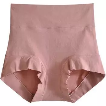 Женские трусики с высокой талией, большие размеры, антибактериальное, однотонное, утягивающее и подтягивающее бедра нижнее белье M розовый