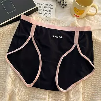 Женские трусики с высокой талией больших размеров, дышащее нижнее белье, трусы с подтяжкой бедер, без следов XL чёрный