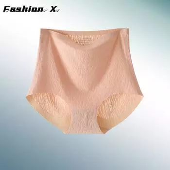 Женские трусики с высокой талией, хлопковые, с эффектом подтяжки бедер, эластичные женские трусики M слоновая кость