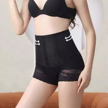 Женские трусики с высокой талией и контролем живота, мягкие эластичные кружевные антисептические утягивающие дышащие послеродовые компрессионные трусы для йоги, трусы L шампанского