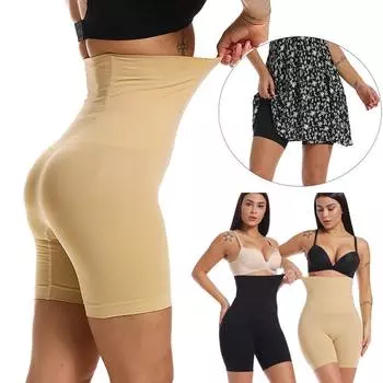 Женские трусики с высокой талией и утягивающим эффектом, утягивающее нижнее белье, утягивающие шорты, утягивающие ягодицы, бесшовные защитные шорты XS/S чёрный