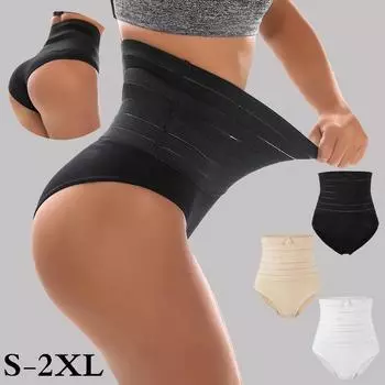 Женские трусики с высокой талией и животом, дышащие сетчатые ягодицы с высокой талией и контролем живота, корректирующее белье с высокой талией S белый