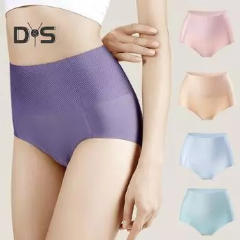 Женские трусики с высокой талией, однотонные, бесшовные, мягкие, антисептические, эластичные, тонкие, дышащие, с утягивающим эффектом, женские трусы-брифы, нижнее белье L небесно-голубой