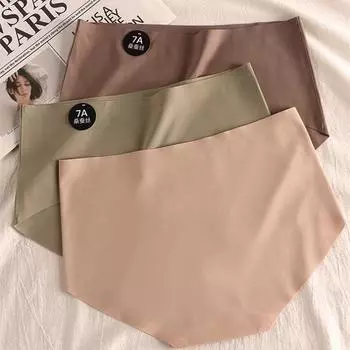 Женские трусики, сексуальное бесшовное нижнее белье, трусики, нижнее белье для женщин, мягкие однотонные трусы с низкой посадкой, нижнее белье M белый