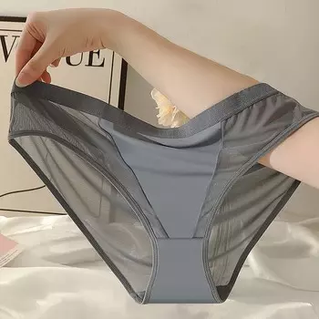 Женские трусики сексуальное нижнее белье бесшовные трусики больших размеров трусики с низкой талией прозрачные интимные трусы M белый