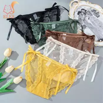 Женские трусики, сексуальное женское белье, женское нижнее белье, прозрачные трусы, трусики для девочек M чёрный