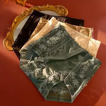 Женские трусики, сексуальные кружевные трусы с контролем живота, высокая талия, большие размеры, трусы с подтяжкой ягодиц, бесшовные женские трусики, сексуальное нижнее белье L чёрный