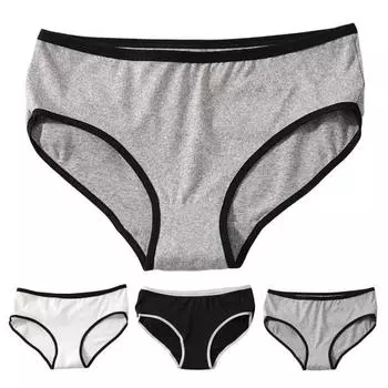 Женские трусики со средней талией, хорошая воздухопроницаемость, контрастные цвета, облегающие тонкие быстросохнущие повседневные спортивные трусы M серый