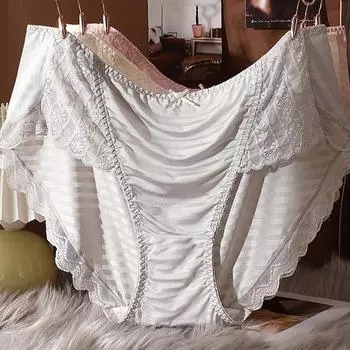 Женские трусики со средней талией, кружевной декор с бантом, большие размеры, сплошной цвет, контроль живота, мягкие эластичные быстросохнущие антисептические женские трусы, трусы XL чёрный