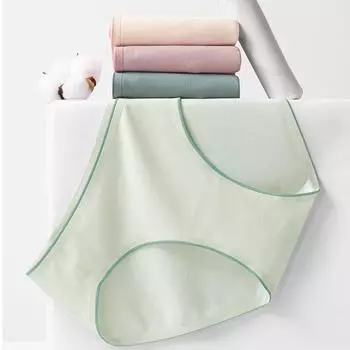 Женские трусики со средней талией, удобные трусы с высокой поддержкой, дышащее антибактериальное нижнее белье без следов