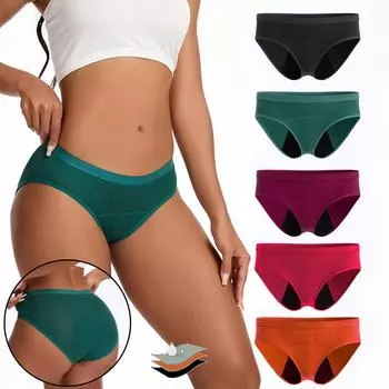 Женские трусики со средней талией, женское менструальное нижнее белье, герметичные трусики, утолщенные, герметичные, удобные всю ночь #JS822 XS