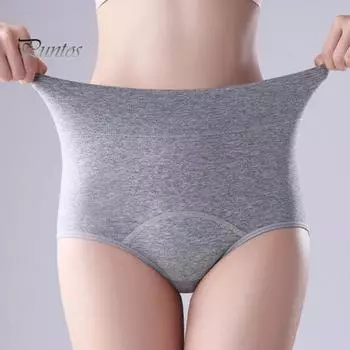 Женские трусики, сплошной цвет, большие размеры, мягкие бесшовные эластичные герметичные трусы с завышенной талией и подтяжками, женское нижнее белье L чёрный