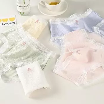 Женские трусики средней длины, облегающие бедра, не оставляющие следов, мягкие хлопковые трусики с рисунком из мультфильма, женские антибактериальные трусики с промежностью M