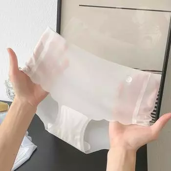 Женские трусики средней талии бесшовные тонкие высокоэластичные сплошной цвет хорошая воздухопроницаемость M чёрный