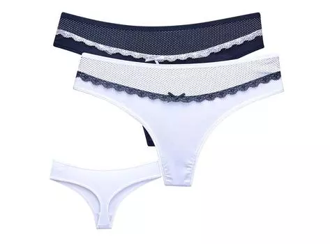Женские трусики-стринги с кружевом, набор из 5 шт. больших размеров