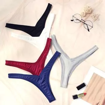 Женские трусики-стринги, тонкие бесшовные однотонные трусы с низкой талией, хорошая воздухопроницаемость, женские трусы, женское повседневное нижнее белье M