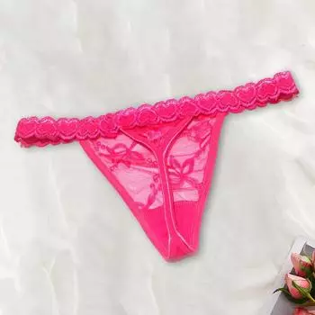 Женские трусики Yousheng, ажурные кружевные трусы с цветочной вышивкой, тонкие бесшовные однотонные трусы с низкой талией, эластичные трусы для медового месяца, брачной ночи L розы красного