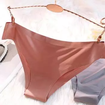 Женские трусики Yousheng, бесшовные, со средней талией, из ледяного шелка, с хорошей воздухопроницаемостью, однотонные, облегающие, тонкие, быстросохнущие, повседневные спортивные трусы, женские трусы