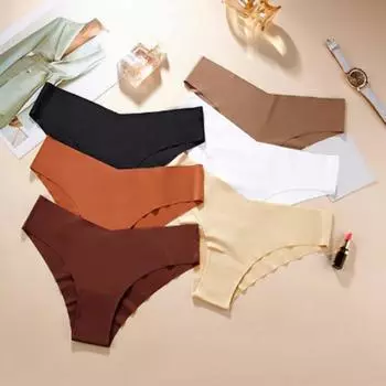 Женские трусики Yousheng, бесшовные, со средней талией, из ледяного шелка, с хорошей воздухопроницаемостью, однотонные, облегающие, тонкие, быстросохнущие, повседневные спортивные трусы, женские трусы S чёрный