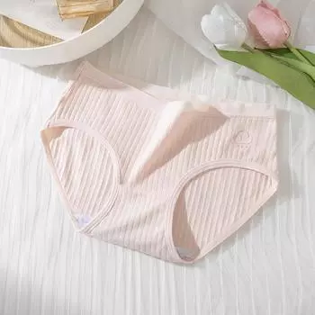 Женские трусы, бесшовное тонкое дышащее нижнее белье со средней талией M розовый
