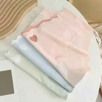 Женские трусы, бесшовные однотонные ледяные шелковые трусы, мягкие дышащие, влагоотводящие со средней талией, эластичные антисептические женские трусы с приподнятым задом, спортивные трусы