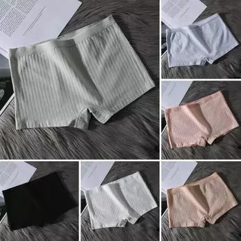 Женские трусы бесшовные со средней талией из хлопка, однотонные, эластичные, защитные, влагоотводящие трусы, повседневная одежда для работы, учебы, путешествий M